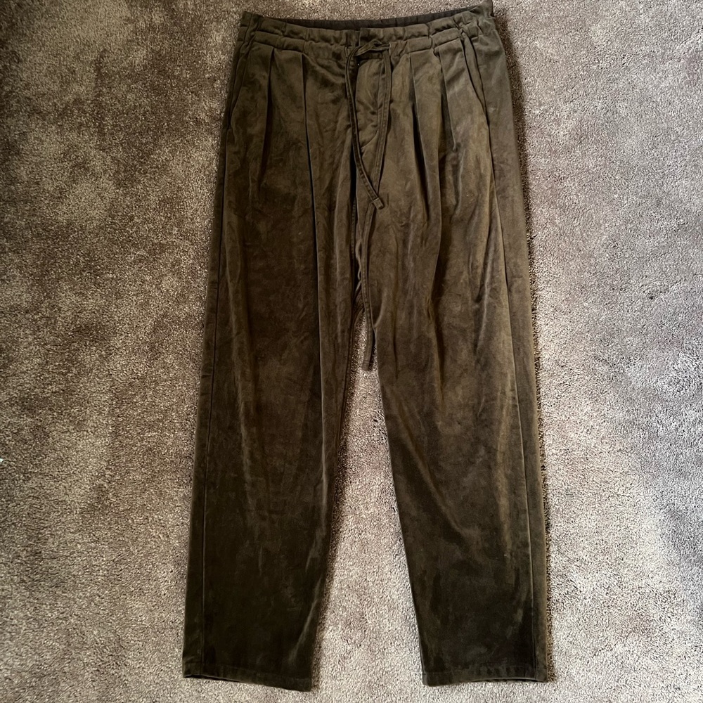 Monitaly Drop Crotch Pants Silky Velvet Brown